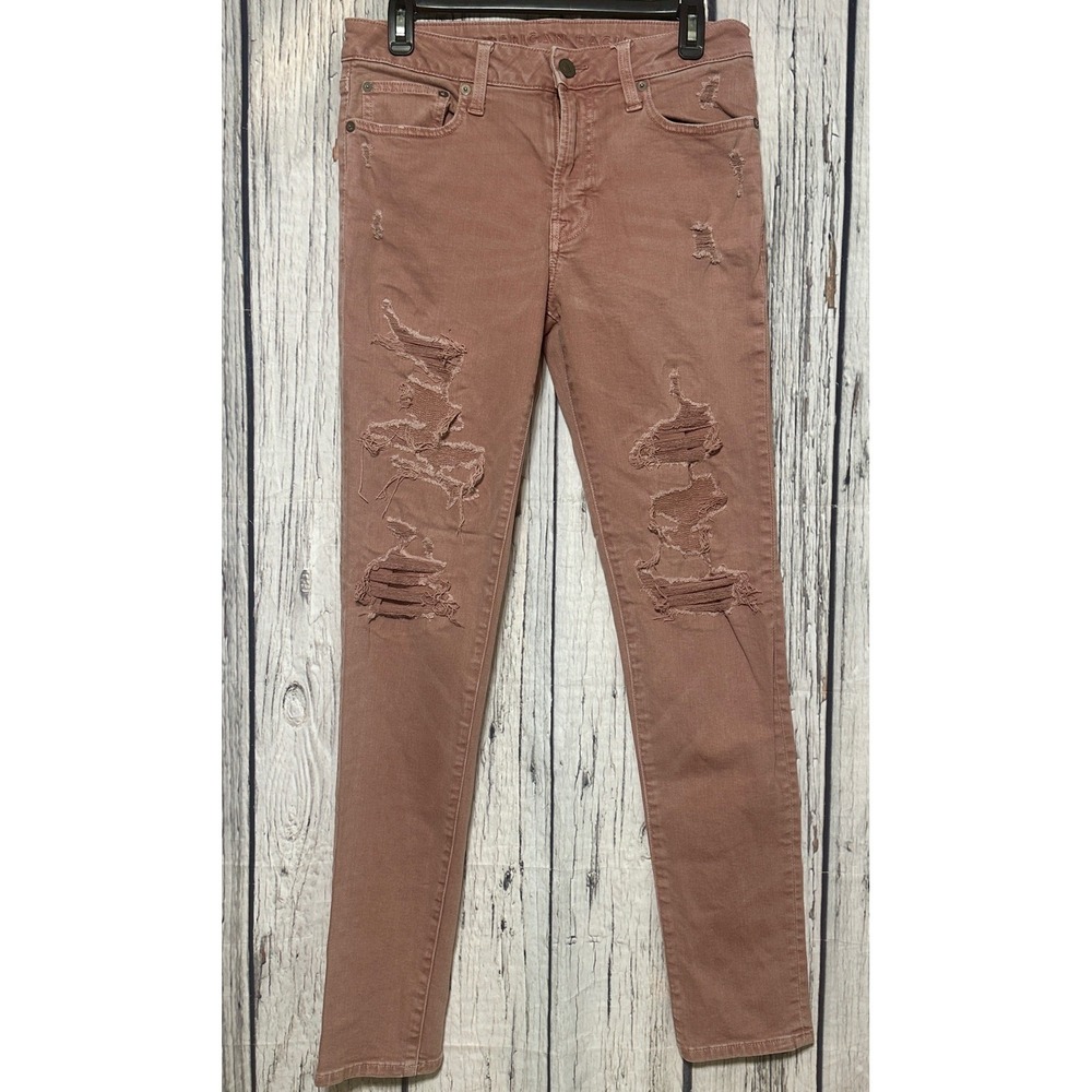 American Eagle Next Level Flex Slim Distressed‎ Jeans Dusty Rose Pink Mens 30x34